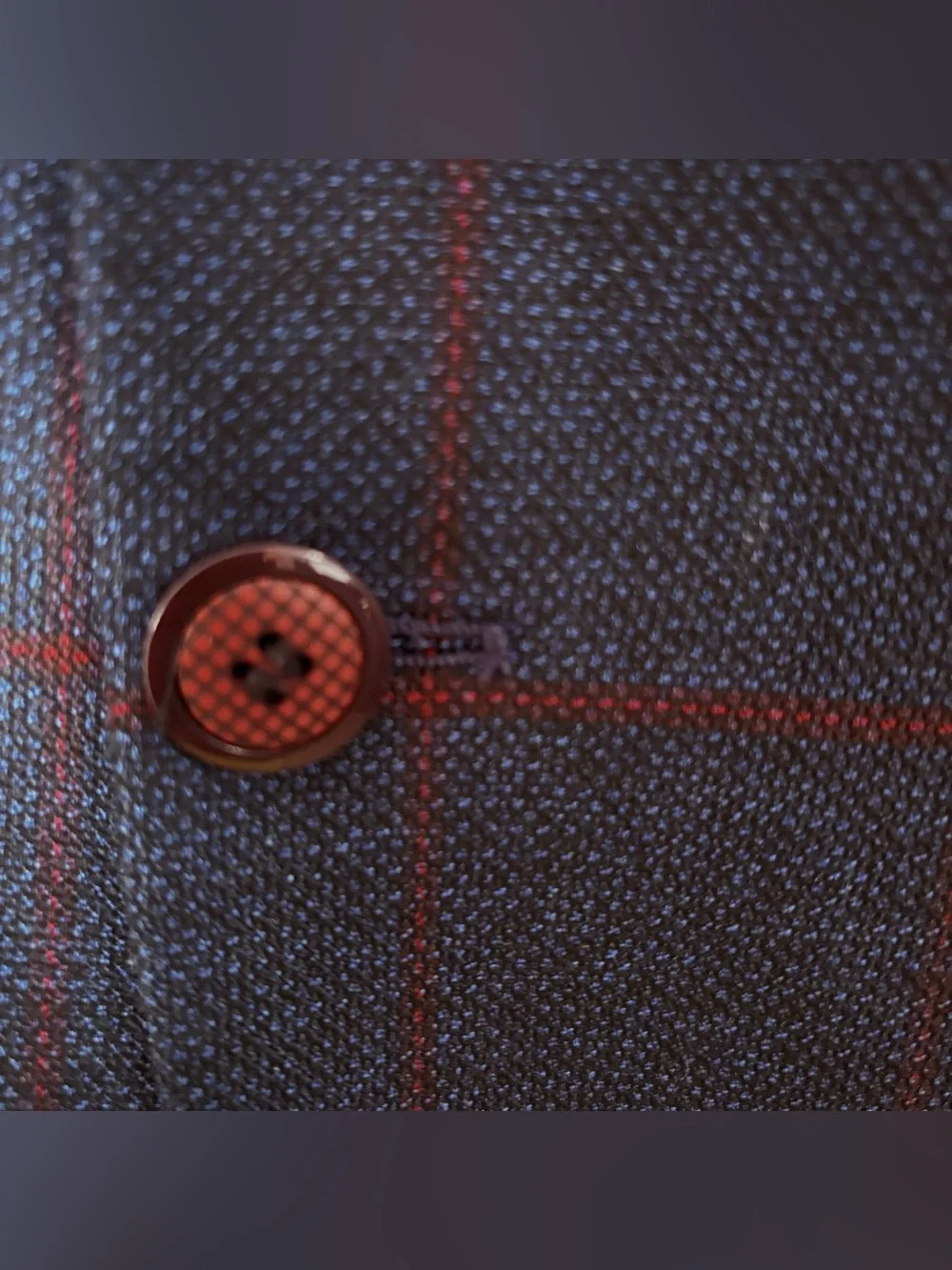 Vercini 46R Navy Windowpane Plaid Sport Coat Slim Fit Blazer Business Casual
